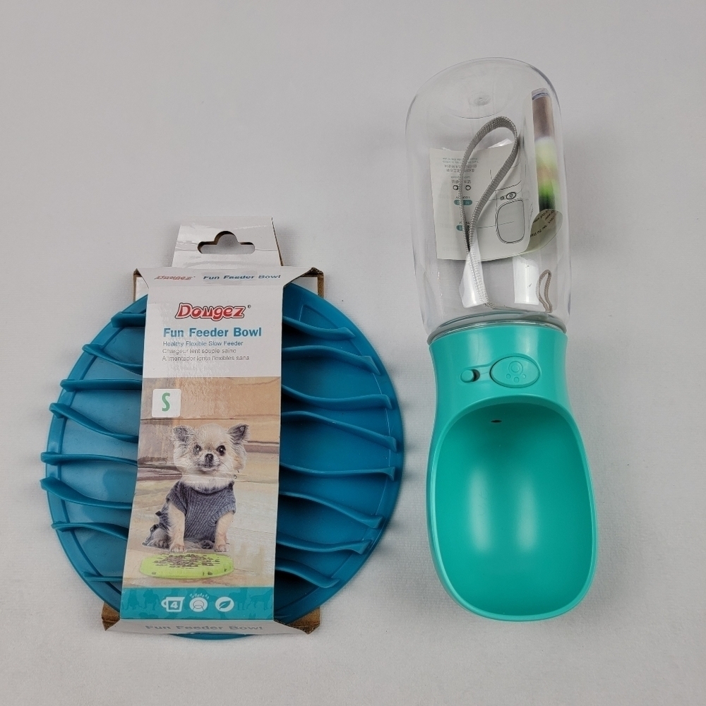 NWT pet fun feeder bowl and leak proof pet care cup